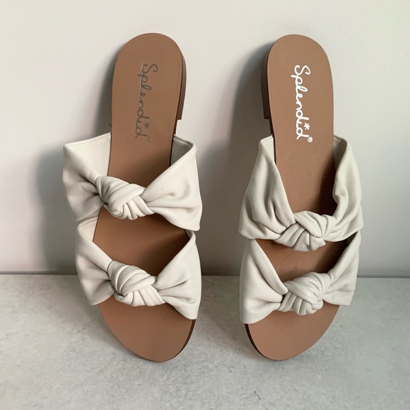 SPLENDID Leather Knot Barton Flat Sandals- NEVER WORN - Picture 2 of 6